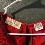 Laurence Kazar  Vintage Sequins Red Dress with Green and Gold Embellishments Photo 1