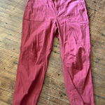 Loft canvas red pink white sz 12 business casual slacks Photo 0