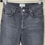 AGOLDE Nico High Rise Slim Fit Jeans Cassette Faded Black Distressed, Size 26 Photo 2