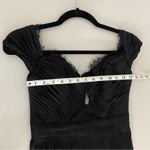 ASOS Black Pleated Lace Eyelash Trim Maxi Dress 2 Romantic Goth Whimsigoth Photo 5