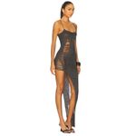 Jaded London Laddered Knit Bandeau Dress in Grey 0 New Womens Maxi Asymmetric Photo 2