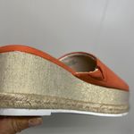 Katherine Kelly Lena wedge Leather Sandals Orange Size 9 Photo 3