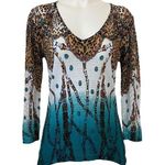 Alberto Makali  Animal Print Knit Top Photo 0