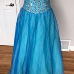 Ice & Fire Aquamarine Turquoise Corset Tulle Straps Gown Ball Evening beads xv heart Fairy Embellish Sequin Pageant Blue Size 12 Photo 2