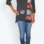 Parsley & Sage Patchwork Tunic Top/Mini Dress Gray & Orange Women’s Medium Photo 2