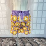 Tach nwt Gloria crochet knit granny square high waisted shorts size medium Photo 6