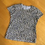 J.Crew Leopard Print Collector Tee, White, Black, Gold, Size M Photo 12