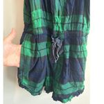Aerie NWT Plaid Ruffle Romper Sleepwear Green Blue Size XS Photo 3