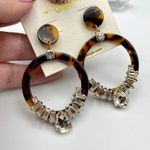 Amrita Singh  Austrian Crystal Tortoise Shell Resin Circle Drop Earrings Photo 5