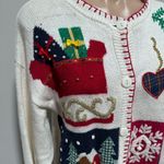 Crystal Kobe Ugly Christmas Sweater Cardigan Presents Sleigh Snowflake Noel Size XL Photo 3