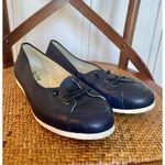 FSNY French sole navy leather sailor lace toe flats size 9 Blue Photo 2