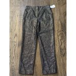 Veronica Beard  Stila Metallic Pants‎ NEW Black Gold Crop Straight Leg Trousers 2 Photo 1