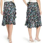 Rebecca Minkoff Zoe floral wrap midi skirt in Black Multi Photo 1