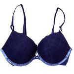 Victoria's Secret Purple Push-Up Bra Womens Size 34C Underwire Padded Lace Photo 0