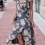 Privacy Please EUC  'Fillmore' Floral Wrap High-Low Maxi Dress small 56 in length Photo 0