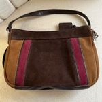 Tignanello Women’s Striped Suede Crossbody Bag Womens Multicolor Elegant Purse Brown Photo 3