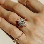 Gorgeous Vintage Cluster Ring, Oval, Marquise & Round Cut New size 9 women’s Gold Photo 5