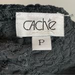 Cache Vintage Velvet Dress Halter Black Asymmetrical Hem Petite Embroidered Prom Photo 2