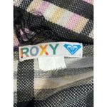 Roxy  Neutral Plaid Lightweight Scarf Black Gray Cream Fringe Classic Accessory Photo 9