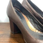 Clarks Artisan Women's Leather Upper Slip On Block Heel Pump Brown Size 9 Photo 2