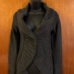 Pink Rose Women’s Cable Knit Cardigan Sweater, Dark Gray, Size Small Cozy Winter Photo 9