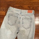 ZARA high rise Straight crop Leg Jeans with Distressed Hem Photo 6