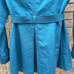 Ambition Double Breasted Trench Coat Teal Belt Women Size Small Chic Lightweight Blue Photo 7