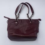 M. London Burgundy Maroon Leather Shoulder Bag Silver Hardware Y2k Red Photo 1