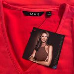 New IMAN Sleeveless Tiered Blouse in Red, Size S New w/Tag in Packaging Photo 3