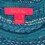 Lilly Pulitzer Beckington Sweaterdress Blue Grotto Metallic Tweed LG #131 Photo 12