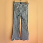 American Eagle  Light Blue Distressed Flare Jeans Stretch Size 000 Short Photo 8