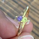 Purple/ Yellow Stone Ring Dipped In Gold... Photo 1