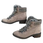 Sam Edelman Boots Women 8 Gray Suede Ankle Faux Fur Wool Trim Suede Leather Photo 7