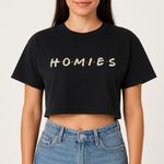 Homies Friends TV Show Inspired Graphic Black Cropped T Photo 0