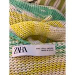 ZARA  Knit Crochet Striped Coverup Dress Beach Summer Boho‎ Festival Maxi L Photo 4