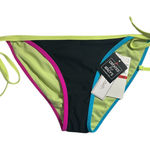 Salt + Cove Neon Trim Side Tie Bikini Black Size XS Photo 0