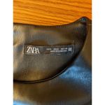 ZARA  Black Faux Leather Cutout Mini Dress Sz S Dark Romantic Futuristic Chunky Photo 5