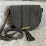 Southwestern Grey Crossbody Bag with Saddle Shape and Tassel Detail Gray Photo 7
