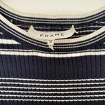 frame denim FRAME Striped Rib Knit Tee Navy Multi 70s Style T Shirt Photo 5