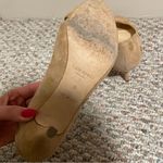 Kate Spade Tan Polka Dot Glitter Peep Toe Pump Heels Size 7 Photo 3