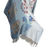 Handloom House silk floral saree stole scarf wrap Blue Photo 1