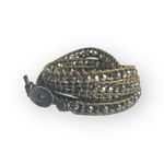 Chan Luu new 𖦹 Faceted Pyrite Crystal Stones 5 Wrap Bracelet 𖦹 Chestnut Leather Photo 11