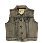 Shyanne New American Flag Print Denim Jean Vest Size XL Photo 1