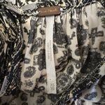 Free People  Black & Ivory Smocked Halter Mini‎ Dress XS Boho Festival Style Photo 1