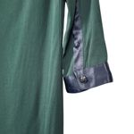 The Kooples NWT Peekaboo Nape Light Crepe Satin Mini Shirt Dress in Green/Black Photo 4