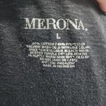 Merona  Shirt Womens Size L Black‎ Ruffle Front Ribbed Knit Casual Distressed Photo 4