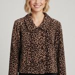 Kiko Leopard Corduroy Double Breasted Jacket One Size Brown Size undefined Photo 0