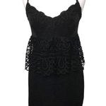 Gianni Bini  Monica Lace Peplum Dress Black Size 10 EUC Photo 0
