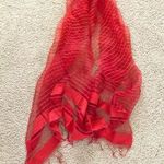 Red Sheer Shawl Scarf Photo 0