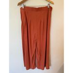 REWASH  Mid Rise Button Front Pleated Wide Leg Pants Orange Women's Size Large Photo 1